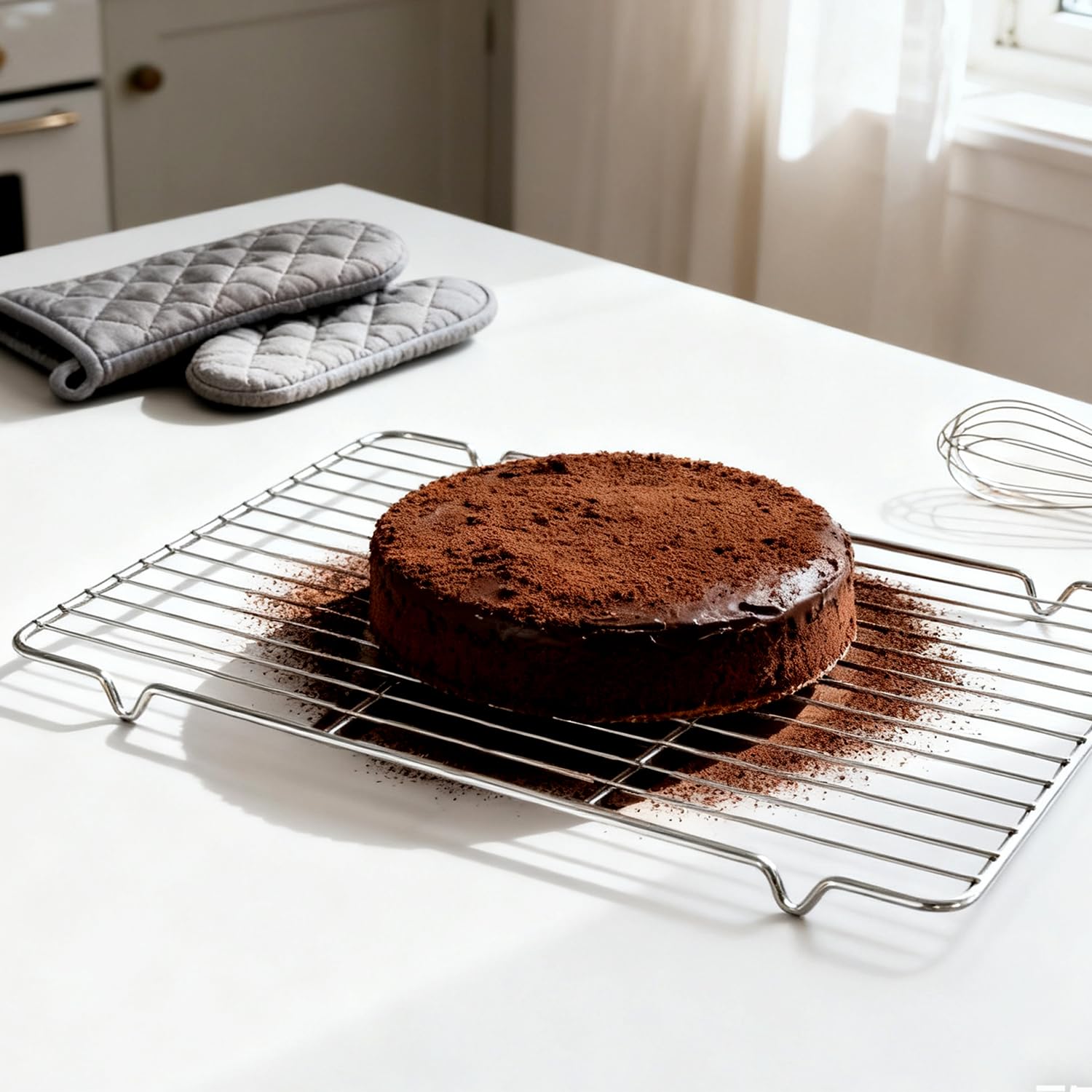 Grille Patisserie Refroidissement 35x22cm Acier Inoxydable 4 Pièces pour Cuisine Gâteaux