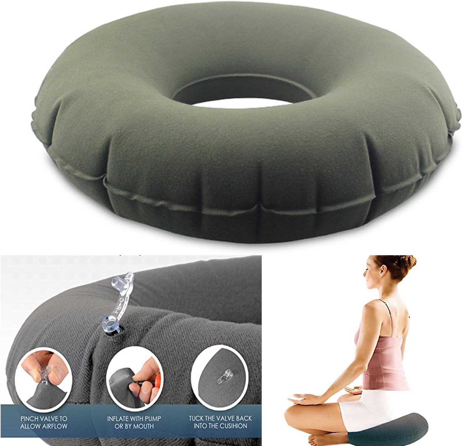 inflatable doughnut sitting