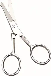 Marco Boni Tesoura Profissional Para Pelos De Bigode E Nariz Ponta Arredondada Aço Inox 1742B 1 Unidade