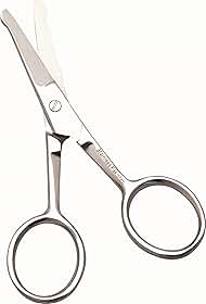 Marco Boni Tesoura Profissional Para Pelos De Bigode E Nariz Ponta Arredondada Aço Inox 1742B 1 Unidade
