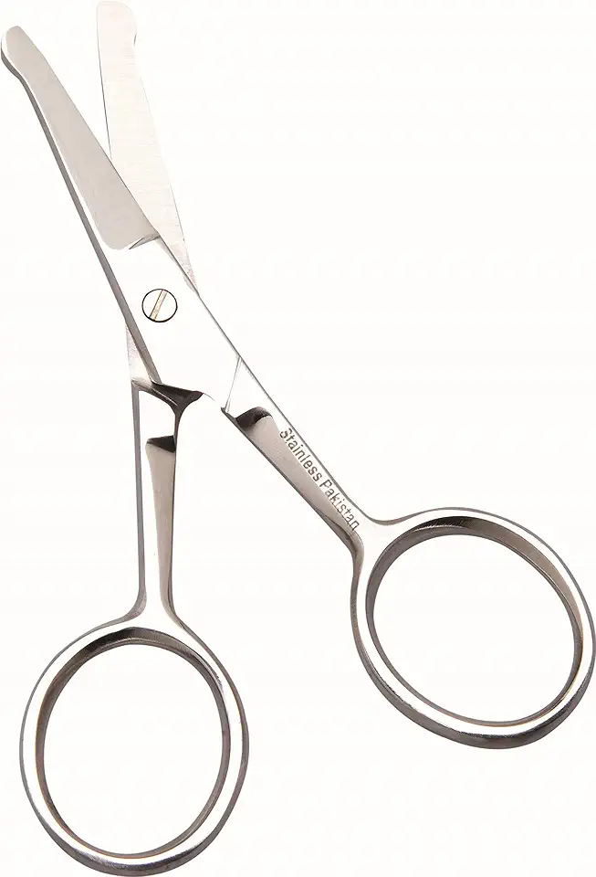 Marco Boni Tesoura Profissional Para Pelos De Bigode E Nariz Ponta Arredondada Aço Inox 1742B 1 Unidade