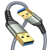 Vista 1 de AINOPE Cable USB a USB, cable USB 3.0 A a A macho a macho [nunca se rompe], cable tipo A de doble extremo compatible con cajas de disco duro, KVM