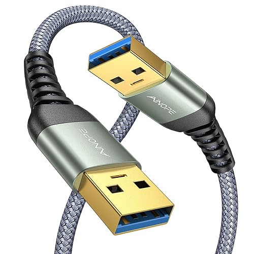 Vista 10 de AINOPE Cable USB a USB, cable USB 3.0 A a A macho a macho [nunca se rompe], cable tipo A de doble extremo compatible con cajas de disco duro, KVM