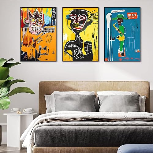 Miniatura 8 de Lienzo enmarcado para pared, tamaño grande, 24 x 32 pulgadas, 3 piezas de pósteres abstractos modernos y simples, obras de arte para colgar en la