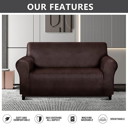 Miniatura 9 de molasofa Fundas de asiento de amor para decoración del hogar, fundas de sofá de dos plazas suaves de elastano, funda de sofá de 1 pieza sin pelusas,