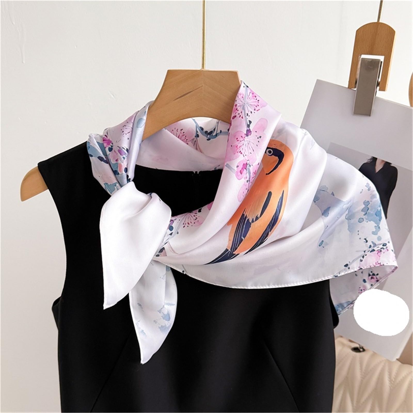 Bufanda de Seda for Mujer, pañuelo de Verano de 70x70cm, Bufanda de Seda de imitación, pañuelo for la Cabeza Estampado Cuadrado for Mujer