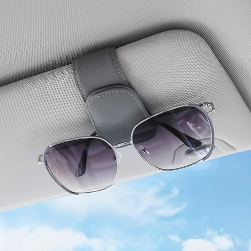 Miniatura 8 de KanSmart Soporte para lentes de sol para visera de automóvil, clip magnético de cuero para gafas, accesorios interiores de automóvil, universal para