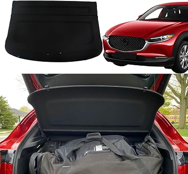 Cargo Cover for 2024 Mazda CX-30 2020 2021 2022 2023 2025 2026 Mazda CX30 Accessories Trunk Cover Rear Trunk Security Cover Shielding Shade, Black