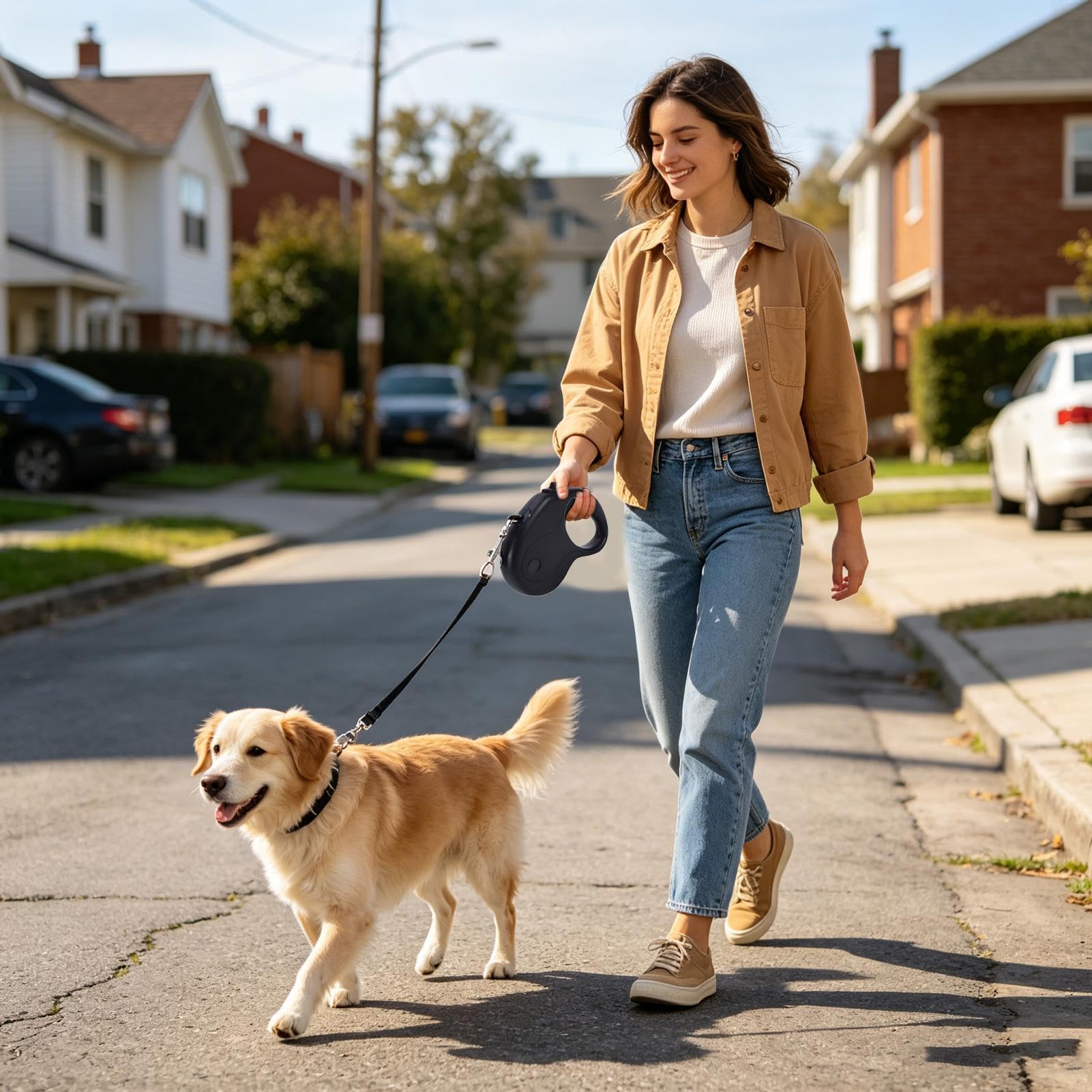 Cuerda Retráctil para Perro Muy Resistente, portátil de Exteriores | Correa Extensible en el Nylon Resistente de Cachorros para Caminar Correr Senderismo Acampar Playa Patio Trasero Pista