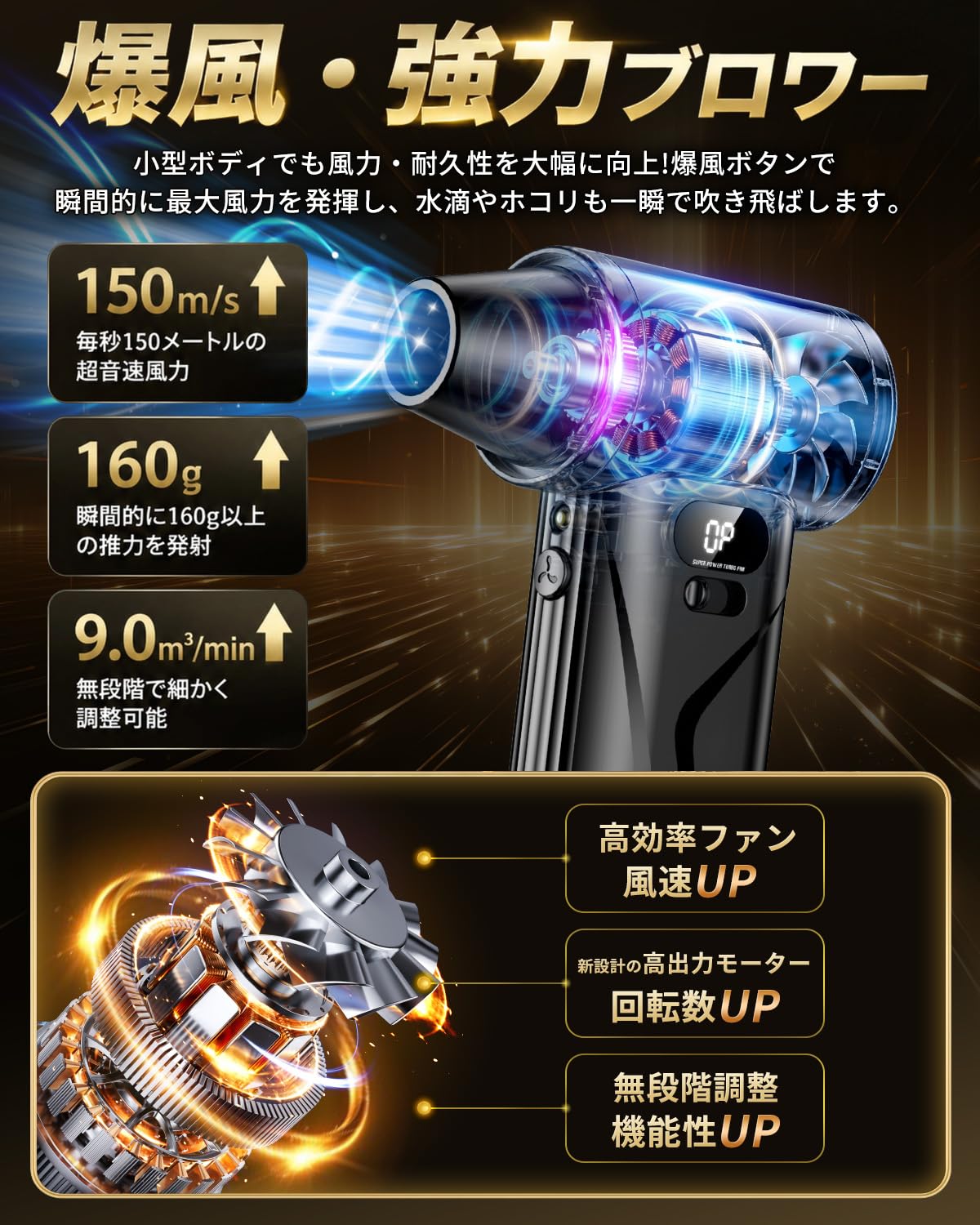 Amazon.co.jp: エアダスター 電動【無段階風量＋爆風ボタン】小型
