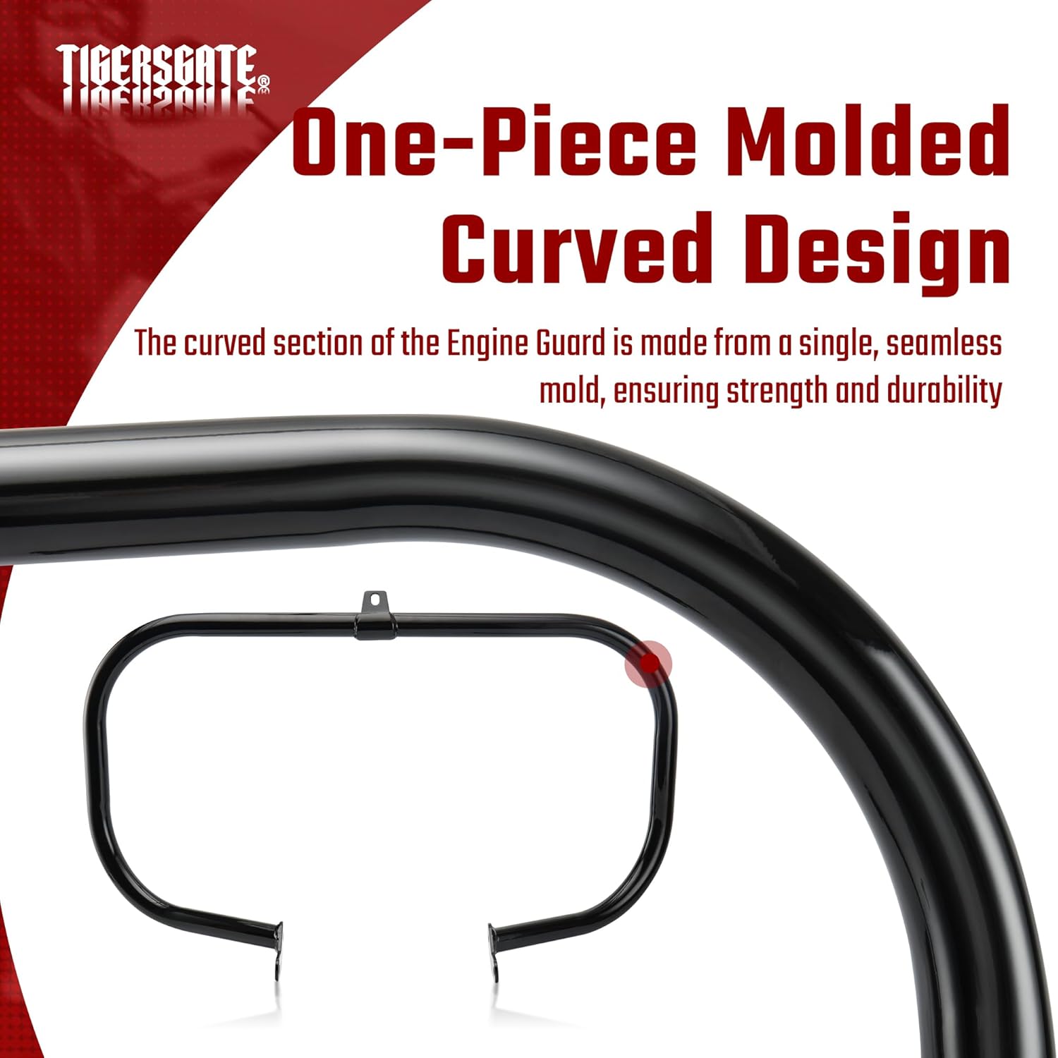 Black Softail Engine Guard Crash Bar 1.25" Fat Mustache Guard Highway Bar for 2000-2017 Harley Softail FL Models, Without Anti-Slip Pedals