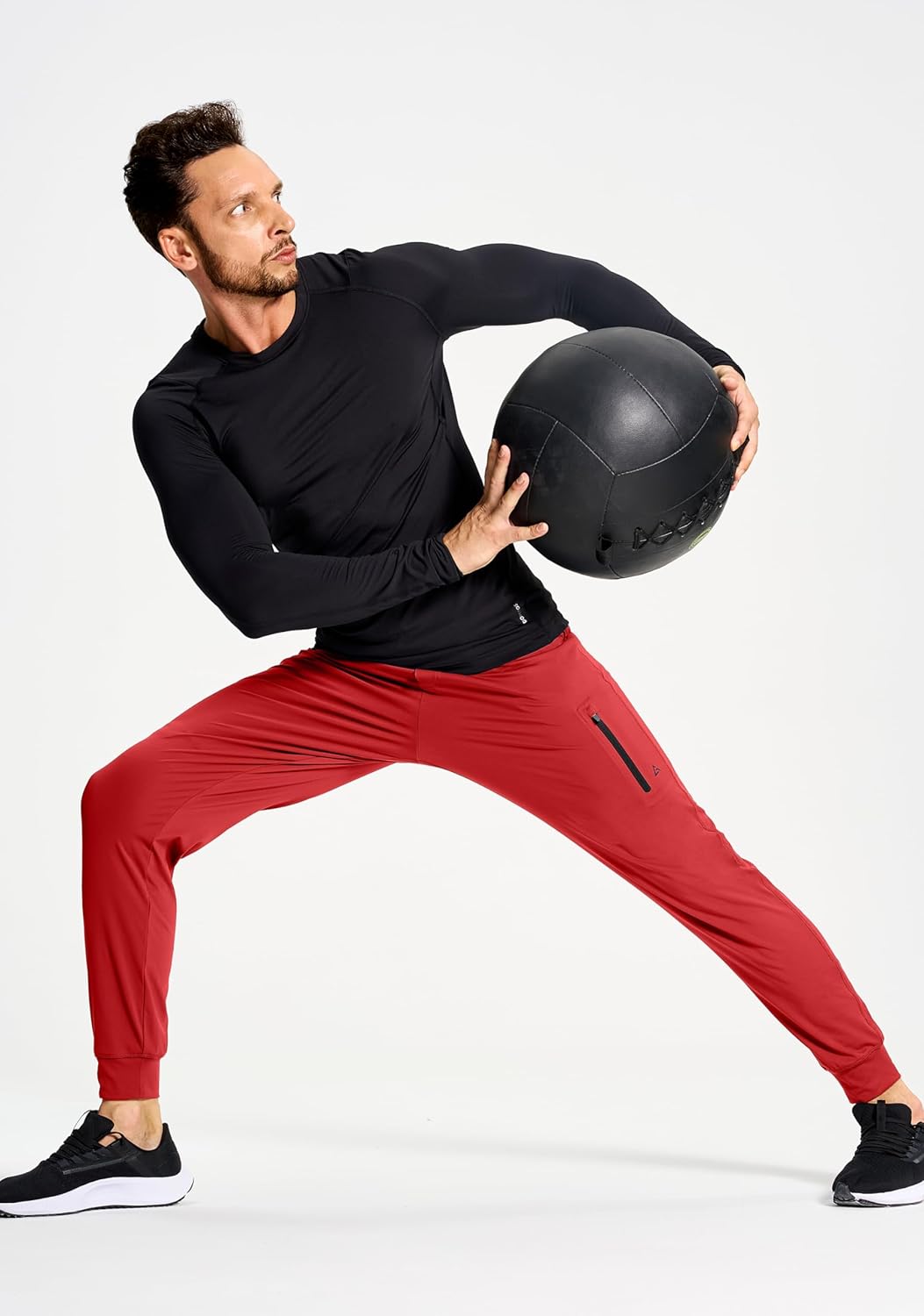 Men's Athletic Joggers Stretch Sweatpants with Zipper Pockets Running Workout Gym Track Golf Pants for Men - Image 5