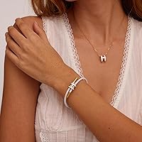 Vista 6 de AIMADE Pulseras para mujer, pulsera ajustable con abalorios, hebilla chapada en oro de 18 quilates, cuerda de alambre de acero de titanio, joyería