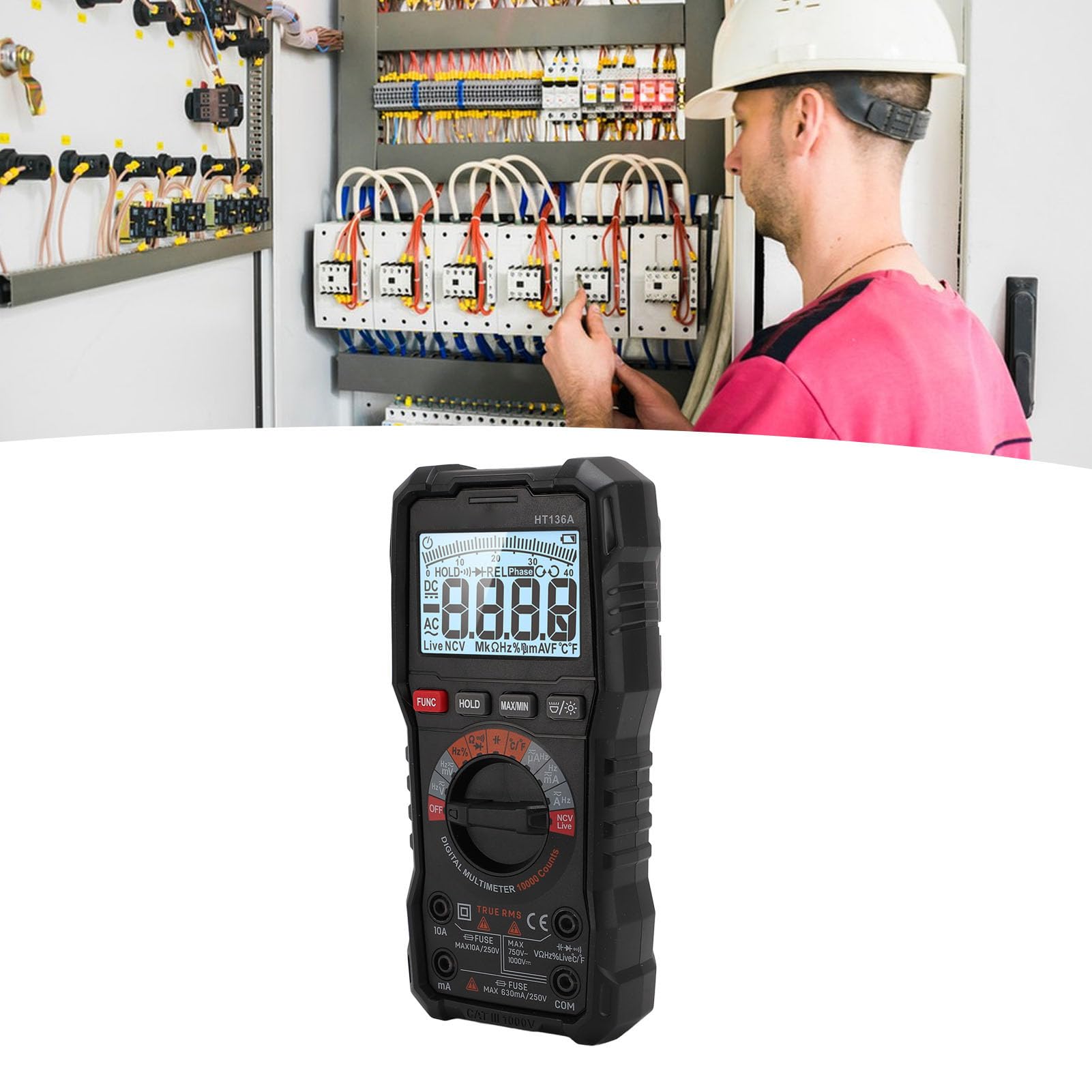 Digitalmultimeter 6000 Counts Hochpräziser Spannungs-Stromtester für die Reparatur von Haushaltsgeräten und die Wartung von Kraftfahrzeugen ABS-Material
