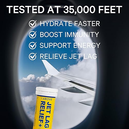 Miniatura 2 de 1ABOVE Comprimidos efervescentes antijet lag, recuperación de energía e inmunidad para viajes, trabajo y fiesta. Picnogenol, vitaminas y