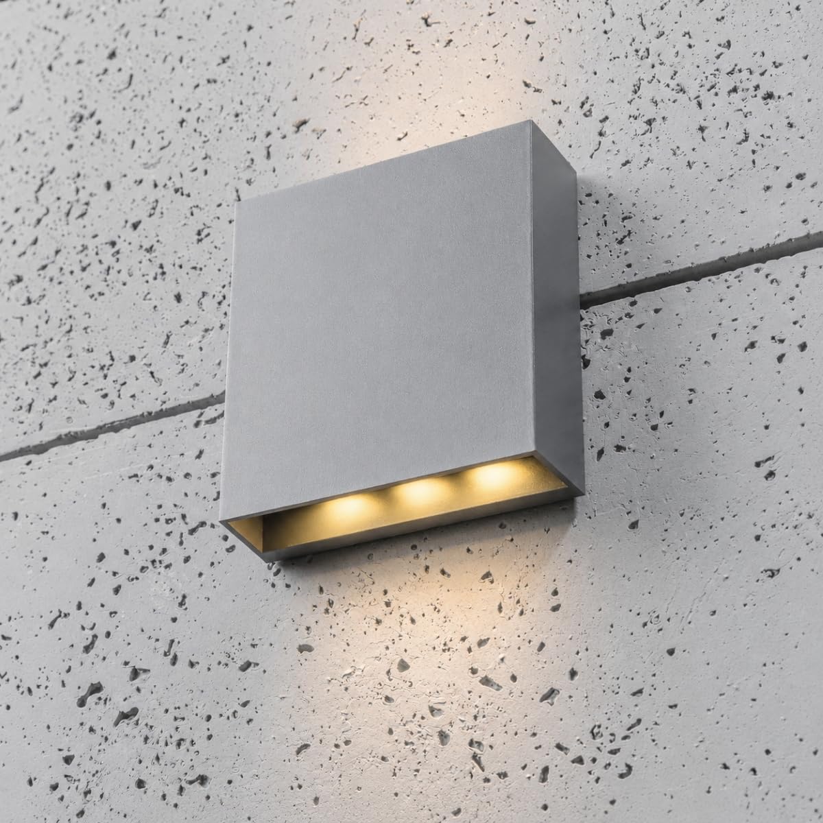 CGC Lighting Outdoor Outside Wall Light Dark Grey Anthracite Up Down 6W LED 630 Lumens Garden LED Wall Light Rectangular 4000k (Small)