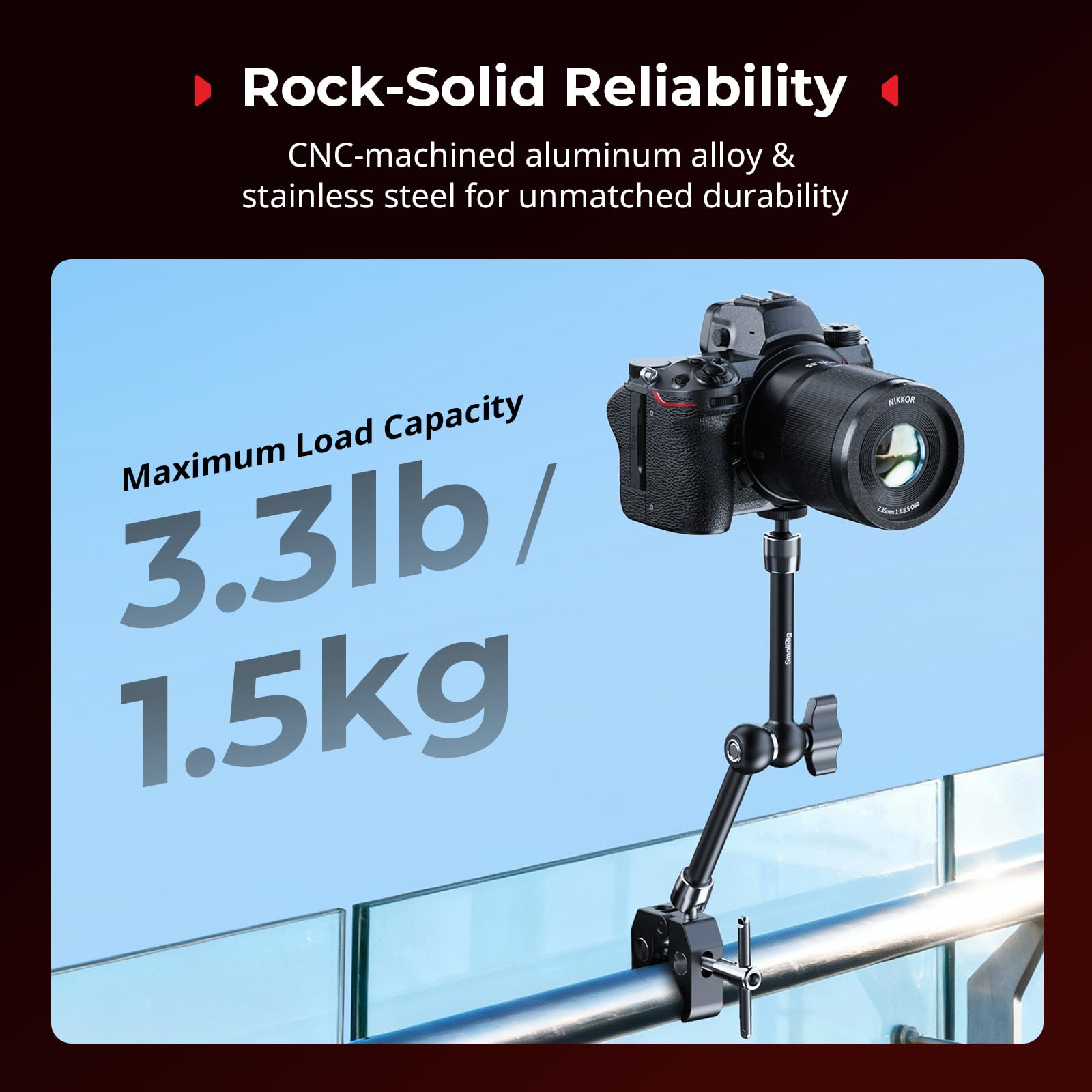 SMALLRIG Morsetto Magic Arm, supporto per telefono per Magsafe e anello adattatore magnetico, Magic Arm integrato da 11 pollici per iPhone, Android, per action cam/monitor LCD/luci LED - 5604