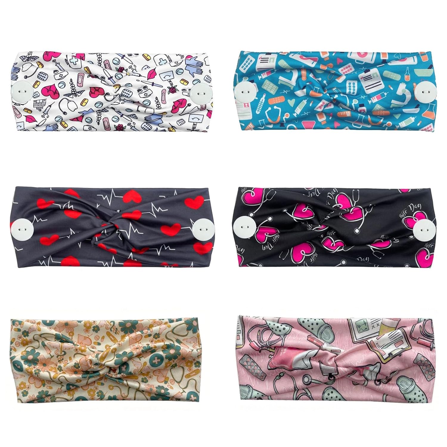 6pcs Nurse Headbands for Women, Wide Nursing Headbands...