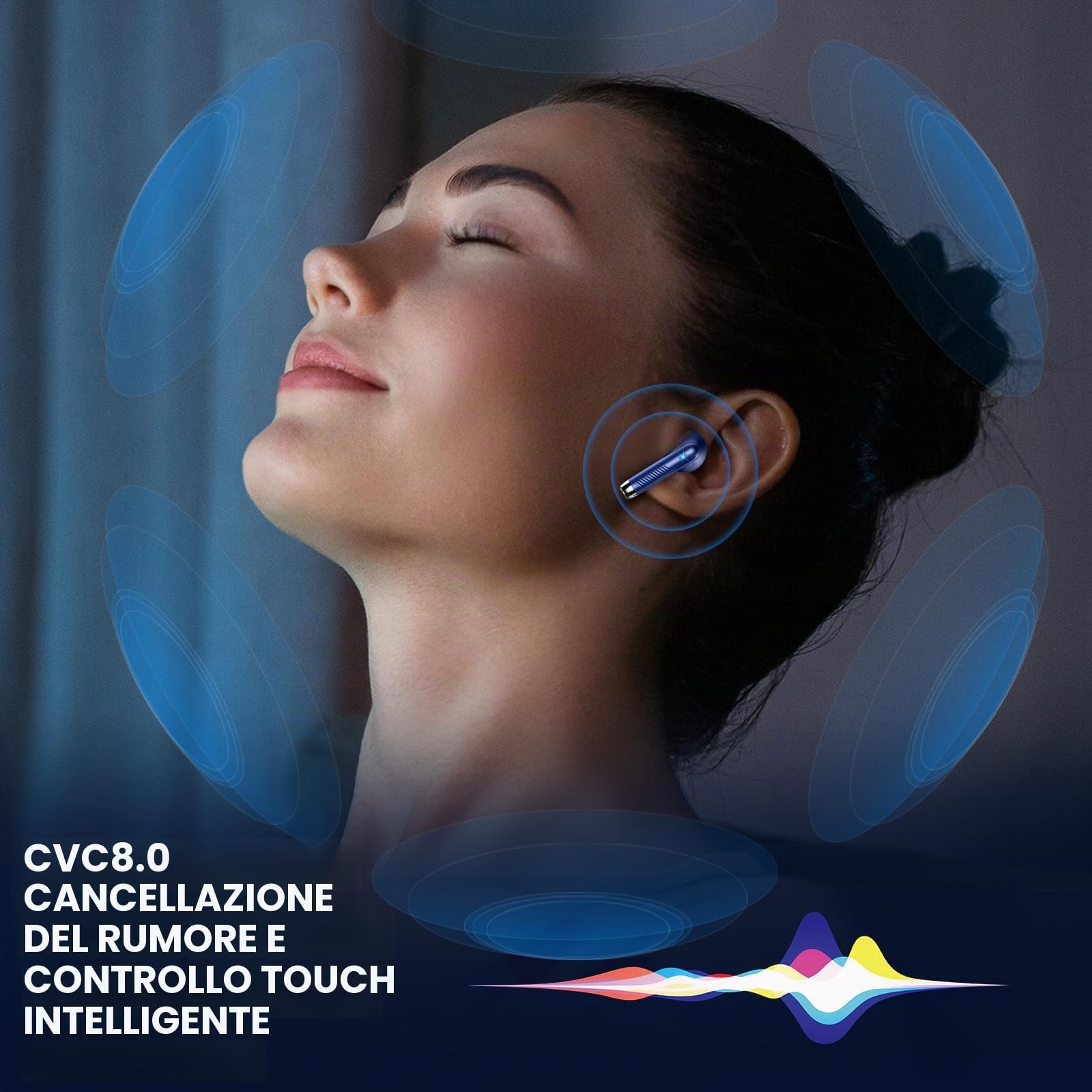Cuffie Bluetooth Auricolari Bluetooth 5.4, Cuffie Wireless con 4 ENC Cancellazione Rumore Mic, Cuffie in Ear 40 Ore di Riproduzione, Cuffie Senza Filo HiFi Stereo IP7 Impermeabili per iOS & Android