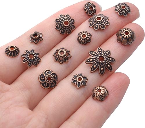 Miniatura 2 de BronaGrand 3.53 oz (alrededor de 180-350 piezas) tapas de cuentas de metal, espaciadores de joyería, accesorios para pulseras, collares, joyería,