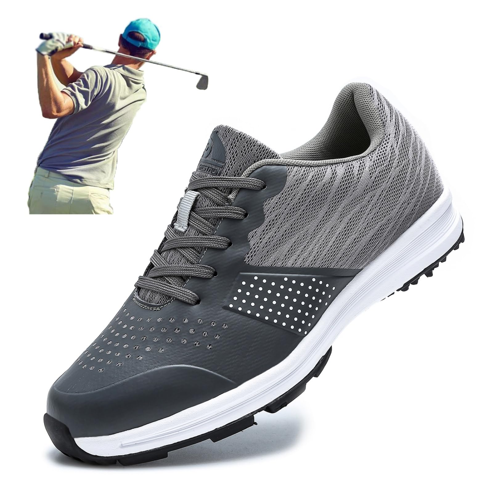 Atmungsaktive Herren Golfschuhe Spikeless Profi Golfschuhe Bequeme rutschfeste Laufschuhe Für Outdoor Aktivitäten