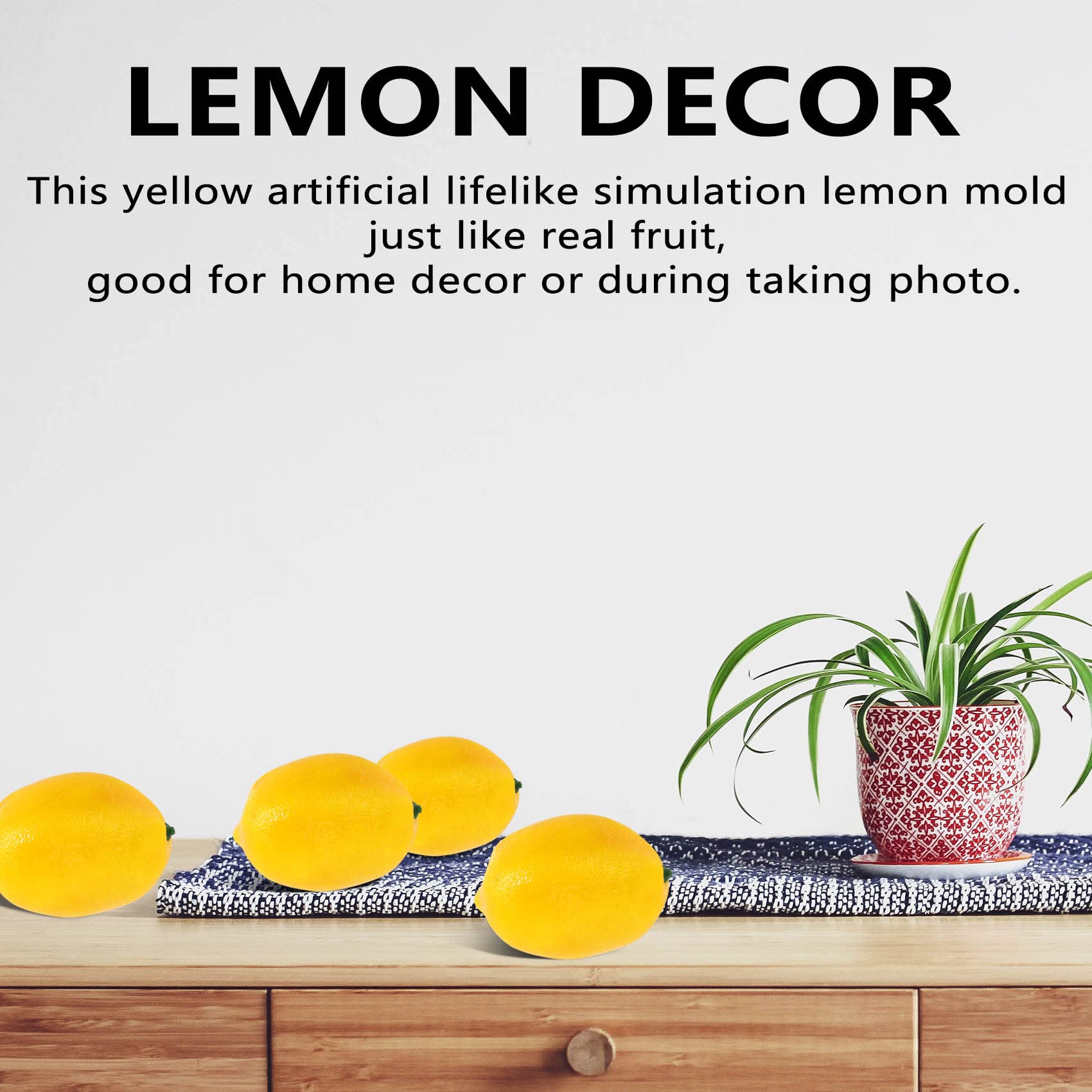 Lizusidtsy 20 Pcs Artificial Lemons Fake Lemons Faux Lemons Fruits in Yellow 3 Inch Long X 2 Inch Wide