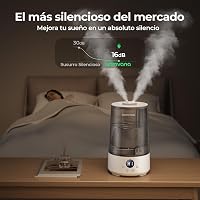 Homvana felül töltős 3.6 L hidegpárásítós orrfolyás és köhögés enyhítésére, 16 dB 34 órás párásító növényekhez, 7 szín aromatálcával BPA men 2