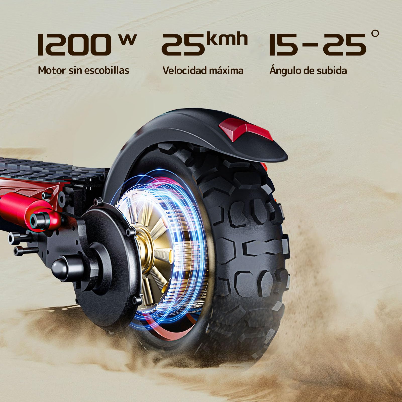 1600W Patinete Eléctrico Adultos Autonomía 45-55KM, 48V/18Ah Batería, Ruedas 10.5" Todoterreno Electric Scooter Doble Frenado Sistema Patinete Electrico Plegable de Aluminio Capacidad Carga 150kg
