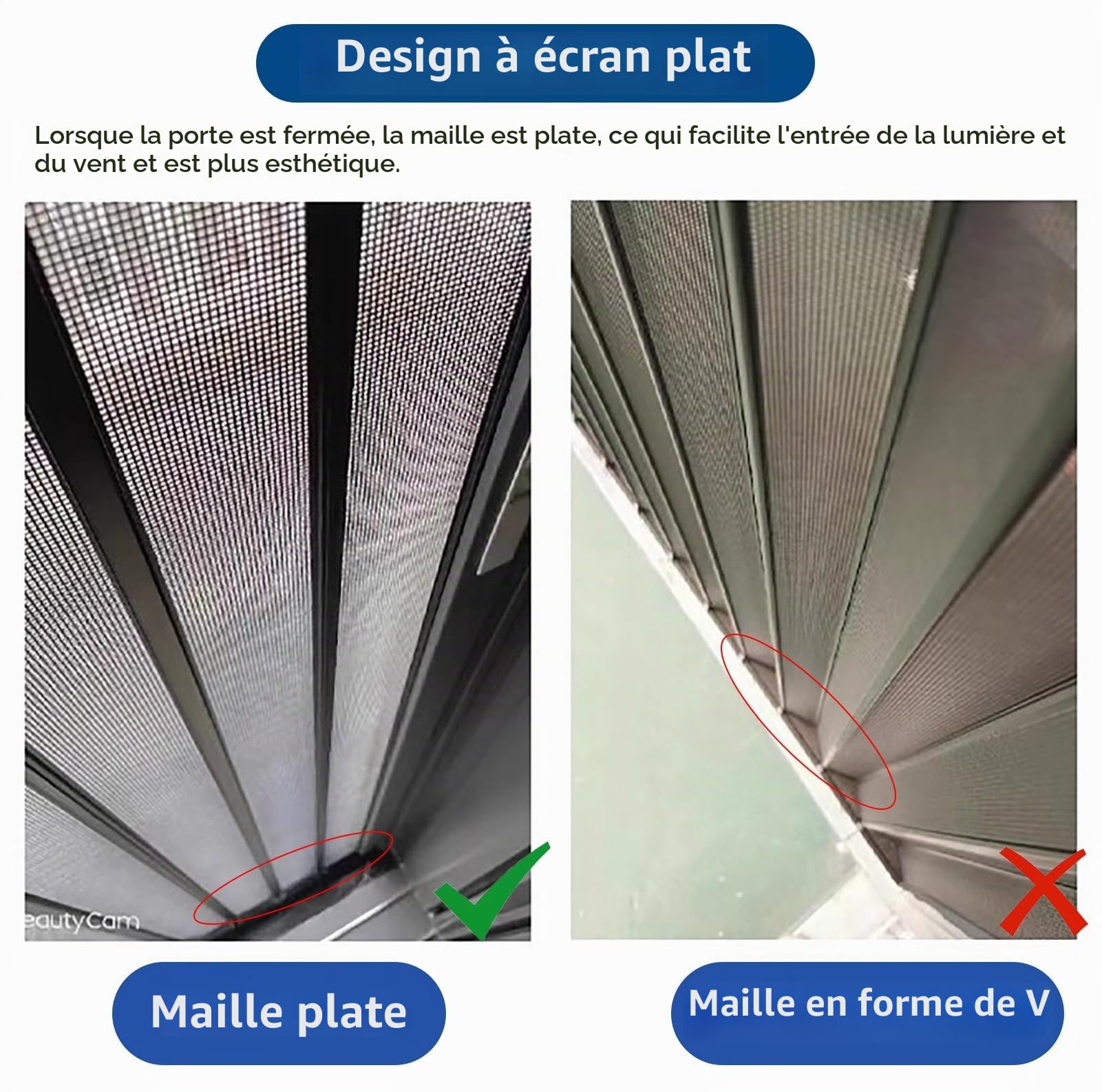 Porte Accordéon Interieur Porte Coulissante Pliable en Maille avec Serrure et Clé, Porte Pliante de Style Accordéon pour Extérieur / Intérieur, Porte Moustiquaire Rétractable Personnalisable Large et