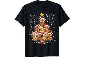 Scottish Highland Cow Christmas Tree Xmas T-Shirt