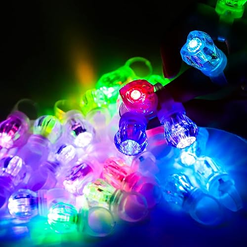 Miniatura 12 de Anillos con luz LED, anillos blancos para cumpleaños, despedida de soltera, despedida de soltera, regalos de fiesta de Gatsby, estuche transparente