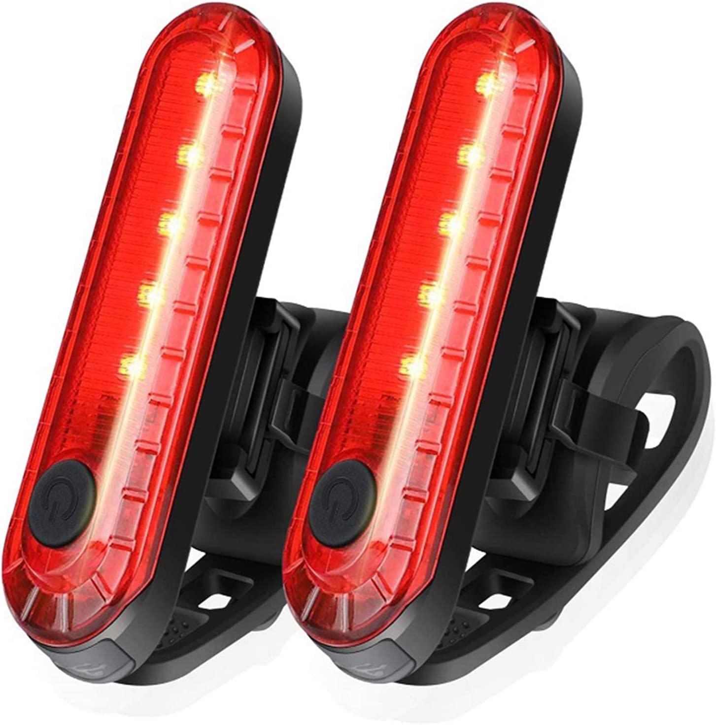 ARTSZY 2 Pezzi Luce Posteriore for Bicicletta Intelligente, LED Ultra Luminoso Avvertimento Torcia for Bicicletta USB Ricaricabile Impermeabile 4 Modalità Luce Opzioni for la Sicurezza in Bicicletta,R