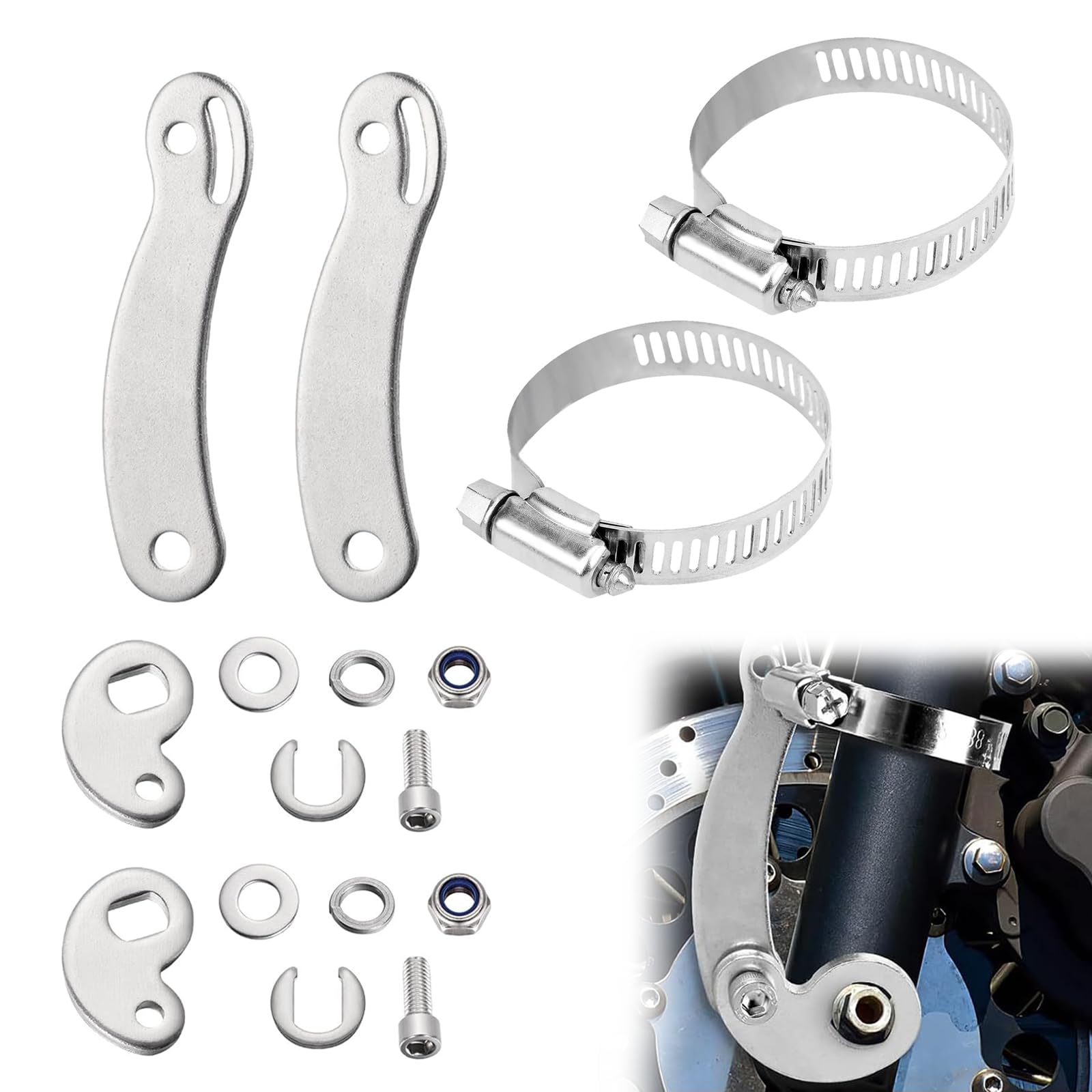 Bracci Torque EBike – 2 set di kit di conversione braccio dinamometrico ferro-alluminio, misura universale per biciclette elettriche, accessori per protezione albero motore, stabilità forcella