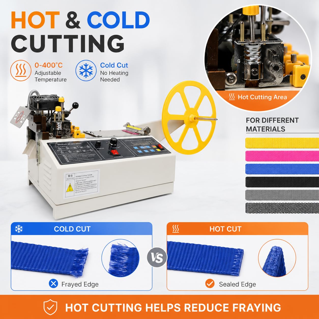 Machine de découpe automatique de courroie numérique 280 w | Coupeur Chaud Froid Couteaux Sangles Chauds 120 PCS/min Largeur 110mm | Chaud froid Machine de découpe de bande élastique adhésive