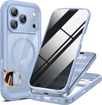 Miracase for iPhone 18 Pro Max Case with Privacy Screen Protector, Blue