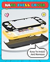 Vista 4 de Gurgitat 2in1 Cute for Switch Lite Case Protector, Switch Lite Game Cases Cartridge Storage Pikach Cartoon Anime Boys Men 24 Game Card Holder