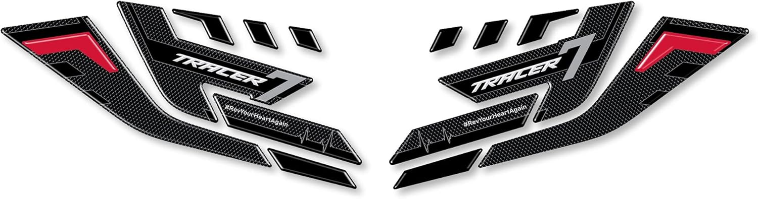 labelbike - 3D Stickers Motorcycle Handguards Protection and Decoration in Resin Compatible with Yamaha Tracer 7 2021 - Grey Color