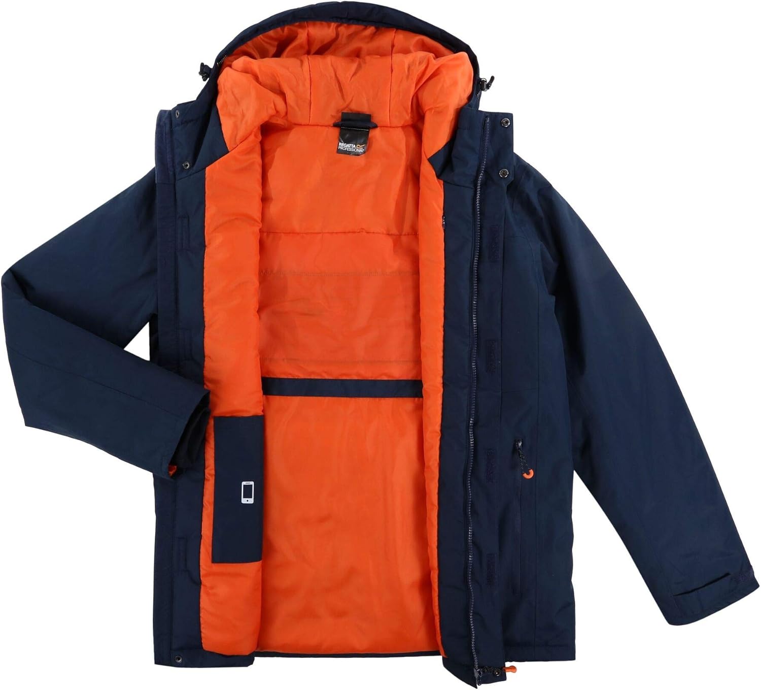 Regatta Mens Thermogen Heated Waterproof Jacket (3XL) (Navy/Magma Orange)