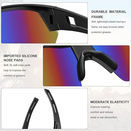 Miniatura 5 de Gafas de seguridad tintadas para hombres y mujeres, gafas de seguridad resistentes a los impactos, protección ocular ANSI Z87.1+ UV400, antiarañazos