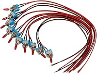 VONVOFF Mini Toggle Switches SPST ON/Off 3-Pin Pre-Soldered Wires 10-Pack for Car Truck Lights Machinery 1-250V Silver Contacts