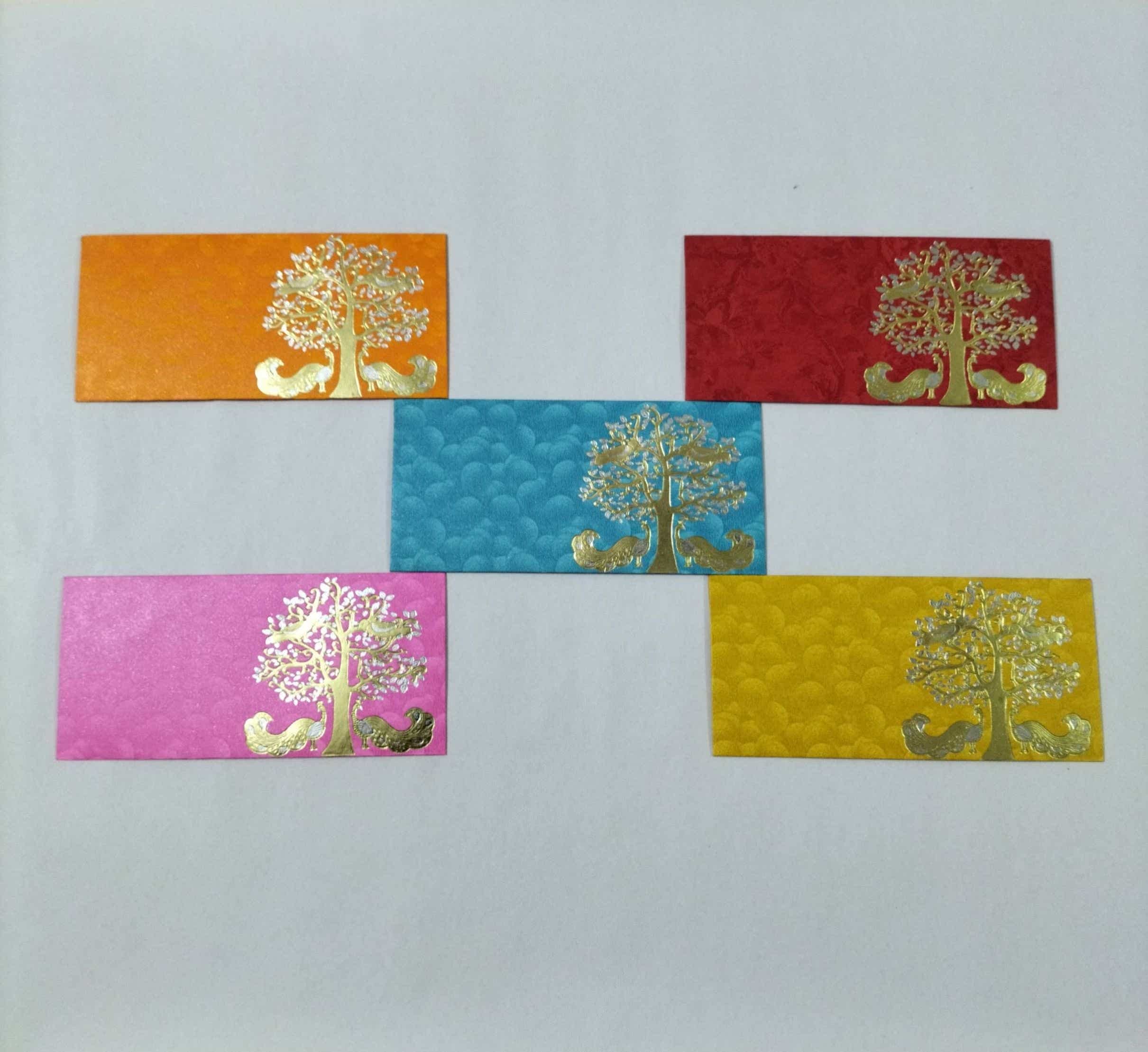 Saudeep India Lot De 10 Enveloppes Cadeau Shagun - Design Neuf - Couleurs Assorties Pour Mariage, Anniversaire
