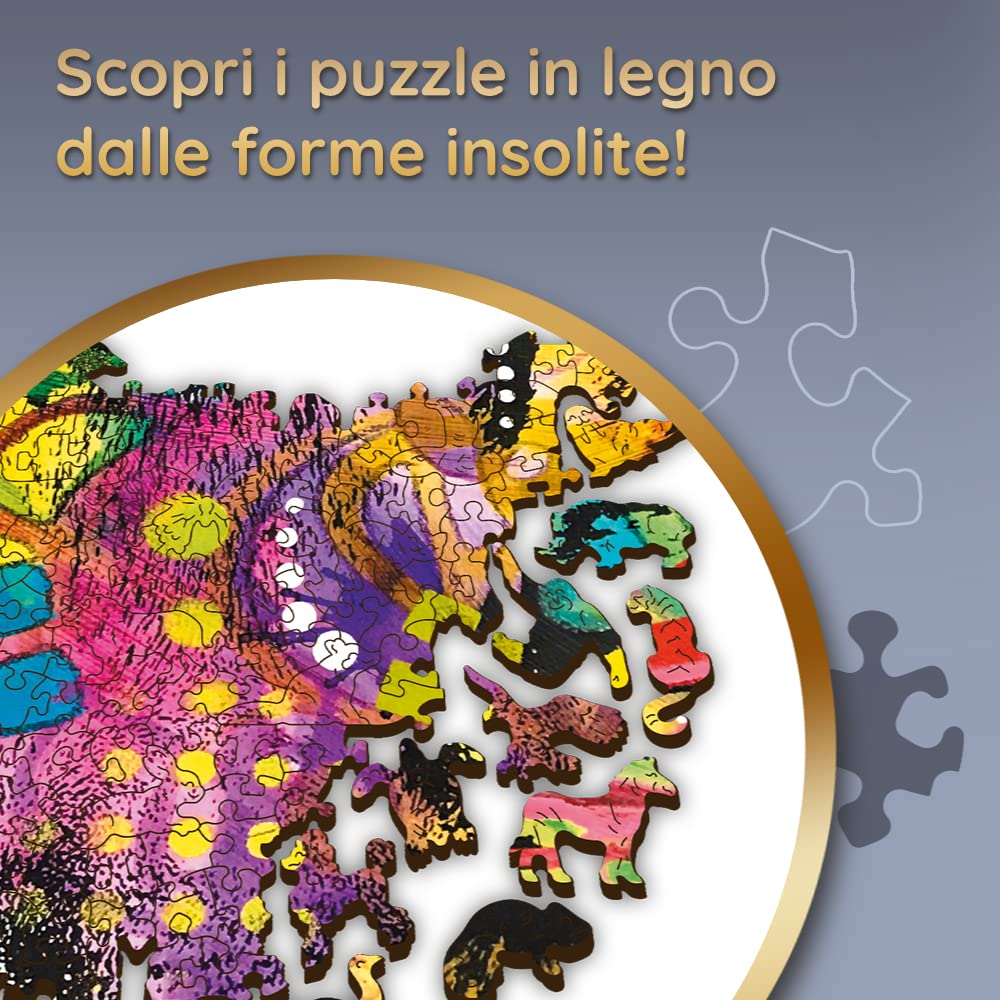 Trefl - Puzzle in legno, Gatto colorato - 1000 elementi, artigianato ligneo, forme irregolari, 100 figure di animali, moderno puzzle premium, fai da te, per adulti e bambini dai 12 anni