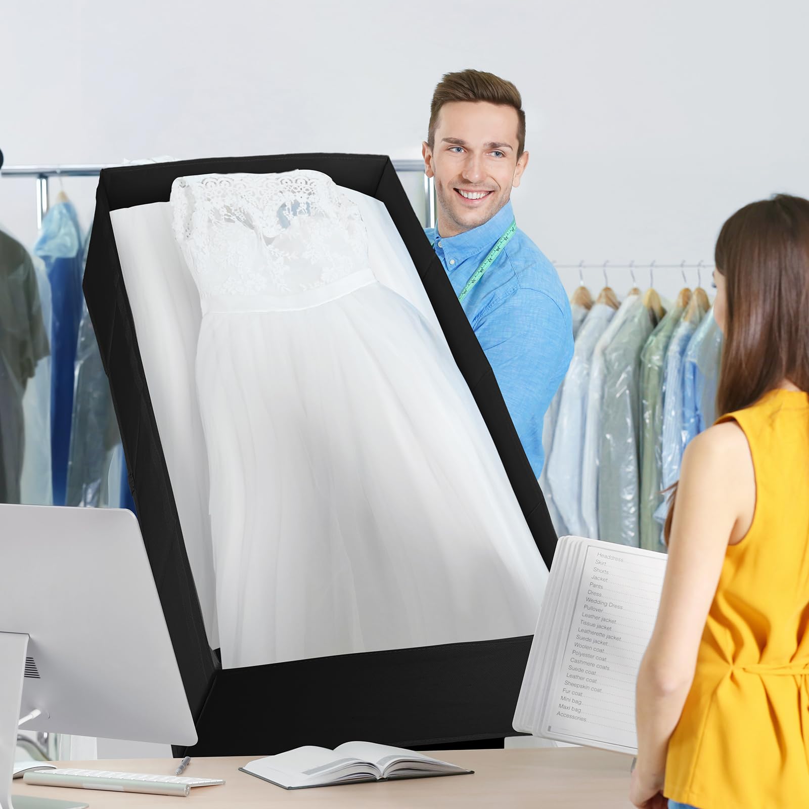 Berlune Wedding Dress Storage Box Bridal Gown Storage Bin Wedding Dress