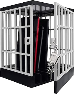 Gemaxvoled Cell Phone Jail Lock Box, Mobile Phones Prison Lockable Cage for Classroom Family Time Party Fun Novelty Gift Idea