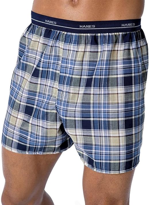 Hanes Men's 5-Pack Woven Exposed Waistband Boxers
