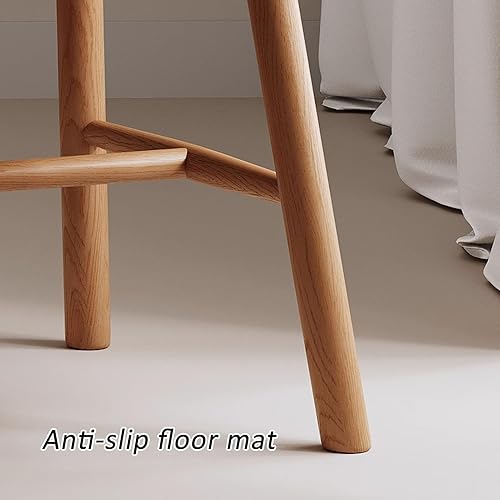 Miniatura 8 de JKGHK - Sillas de comedor de madera, sillas de cocina sin brazos, silla lateral de sala de estar con respaldo hueco a rayas, silla de comedor de
