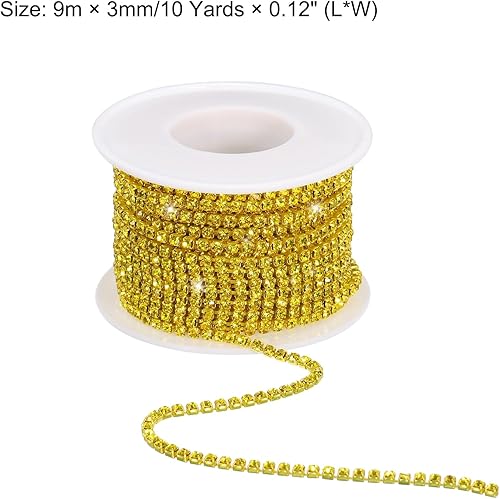 Miniatura 2 de MECCANIXITY Cadena de diamantes de imitación de cristal de 10 yardas, 0.118 pulgadas, con cierre de cadena para coser, manualidades, joyería de