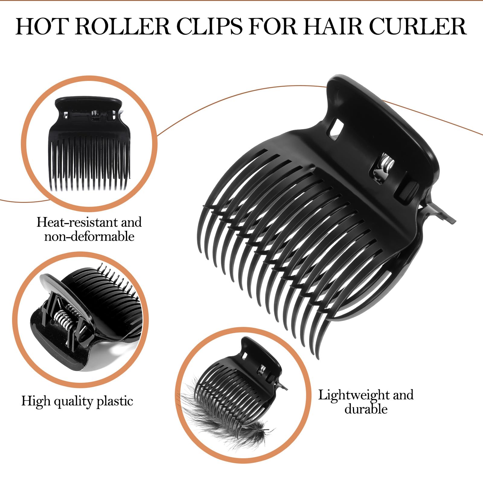 YUXIANLB Hair Curler Claw Clips Hot Roller Clips 12PCS Plastic Replacement Hair Perm Insulation Clip Safety Heat Resistance Lightweight Heated Roller Clip for Women Hairs Section Styling Salon - Image 2