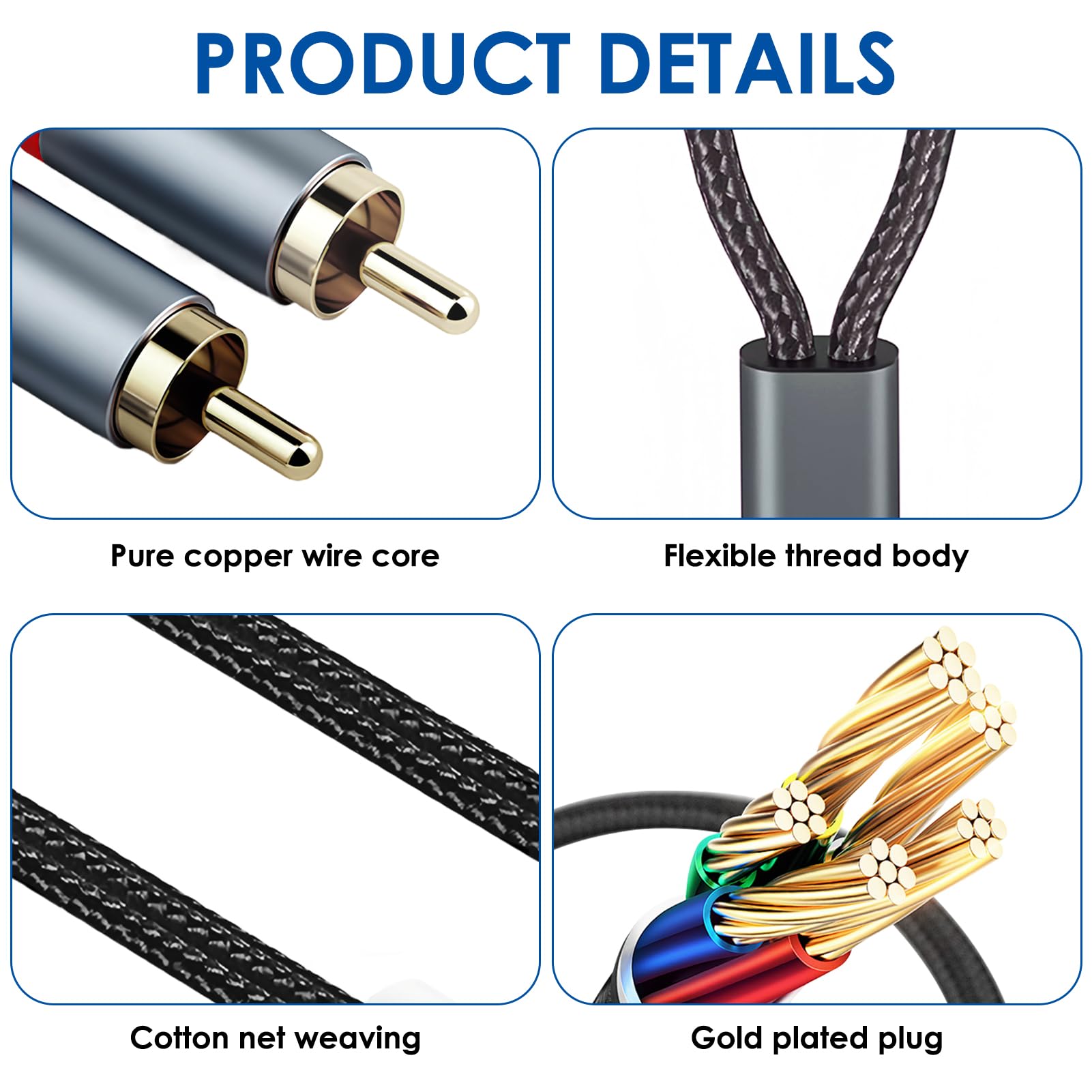 USB Type C to 2 RCA Audio Cable - Image 3