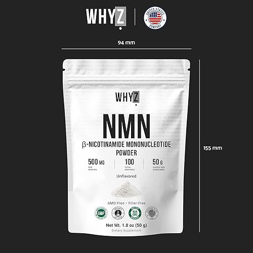 Miniatura 7 de Polvo puro NMN de nicotinamida mononucleótido de disolución rápida NMN Suplemento en polvo 100% sin sabor NMN Suplemento Soporta NAD+ NAD+Niveles